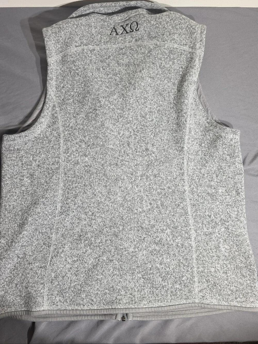 Patagonia Gray Fleece Vest Kansas State Logo Alpha Chi Omega